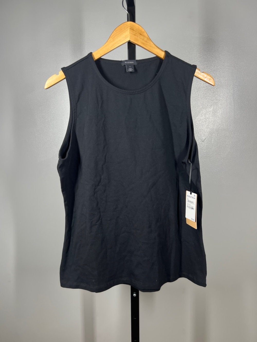 Halogen Black Sleeveless Crewneck Tank Top